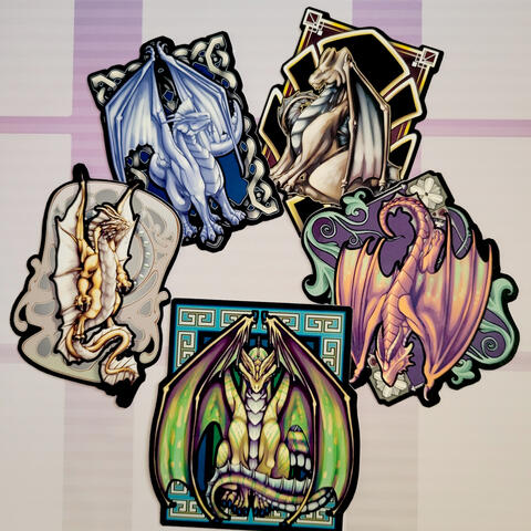 Metallic Dragon Stickers
