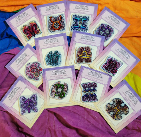 Biblically Accurate Angel Zodiac Pin