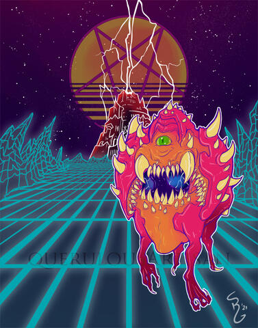 Vaporwave Cacodemon Print